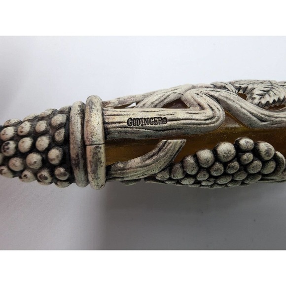 Godinger Silver-Plated Filigree Grape Handle Amber Crystal Silverware Set - Picture 5 of 9